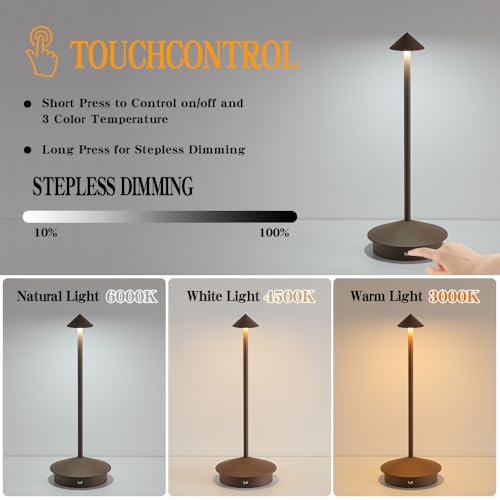 2 Pack LED Rechargeable Cordless Table Lamps