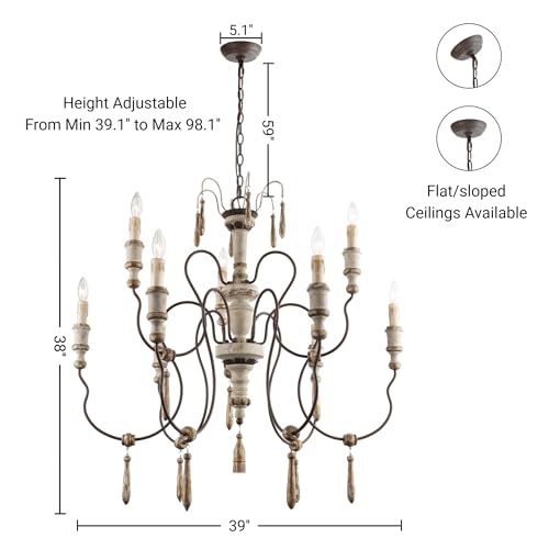 LNC 39'' Large Farmhouse Chandelier