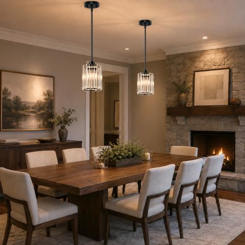 Matte Black Pendant Lights Kitchen Island 2 Pack