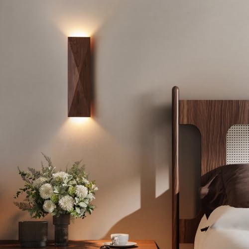 Modern Walnut Wood Wall Sconces