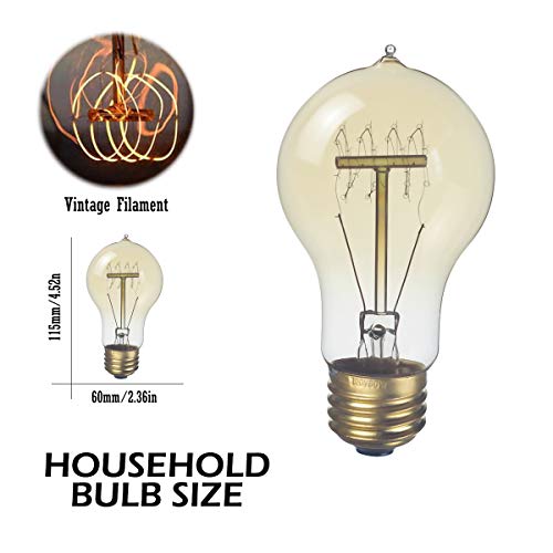 6 Pack Edison Light Bulb 60 Watt Dimmable A19 Vintage Warm Bulb (6 Count)