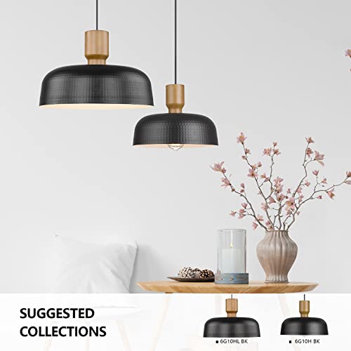 Large Industrial Pendant Light Fixtures with Hammered Metal Shade (2 Count)