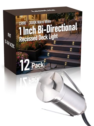 12 Pack 3000K Recessed Low Voltage LED Deck Light (12 Count)