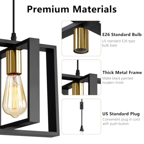 Rustic Wood Plug in Pendant Light Set of 2 (2 Count)
