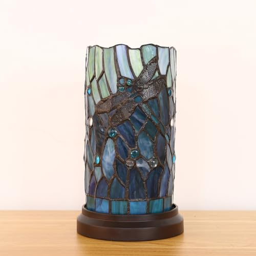 Tiffany Style Table Lamp for Bedroom Baroque Stained Glass Nightstand Bedside Night Lamp Party Light Hand