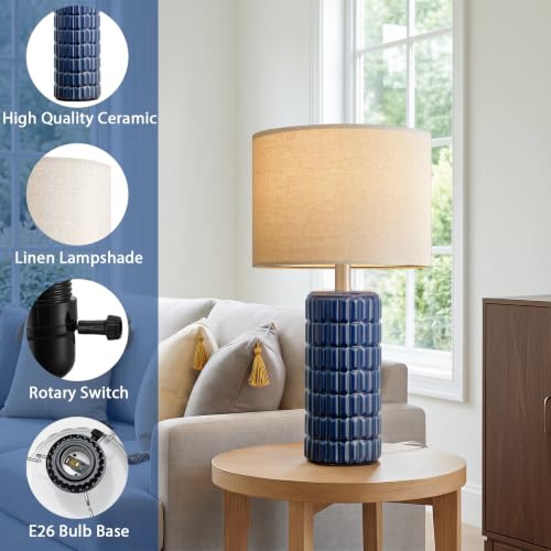 23" Modern Ceramic Table Lamps Set of 2 (2 Count)