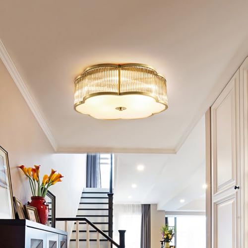 20 in Vintage Style Brass Ceiling Light for Dining Room Living Room