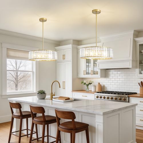 Modern Gold Crystal Chandelier for Dining Room 16 Inch (Gold / 16 in)