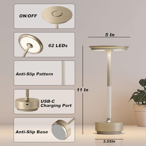 1 Pack Rechargeable Table Lamps Cordless