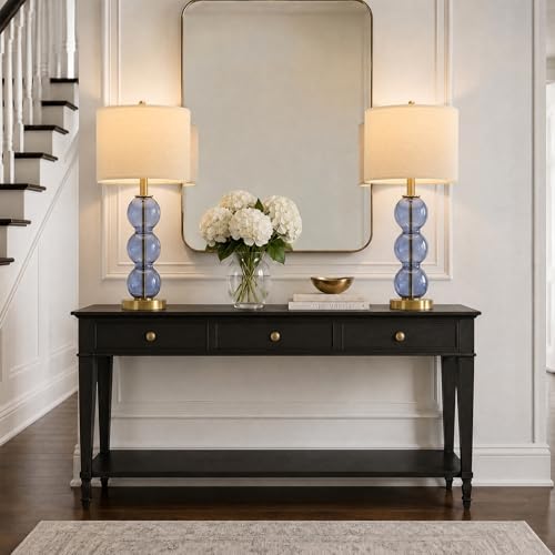 25" Blue Table Lamps for Living Room