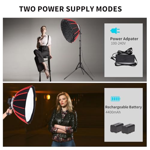 21in 55cm 60W LED Softbox Light with Rechargeable Battery