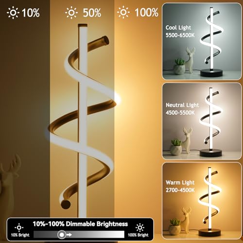 Black Spiral LED Table Lamp