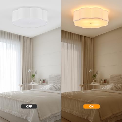 21.7" Large White Semi Flush Mount Ceiling Light