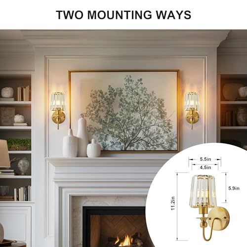 Hardwired Crystal Wall Sconces Set of 2 (2 Count)