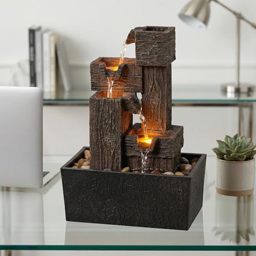 13 Inch Tabletop Water Fountain with LED Lights