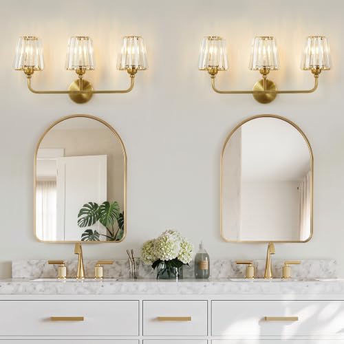 Bathroom Light Fixtures (Brushed Brass / 3 Light)
