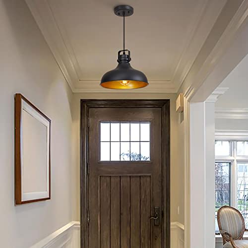 Black Farmhouse Pendant Lights Kitchen Island Fixtures (2 Count)
