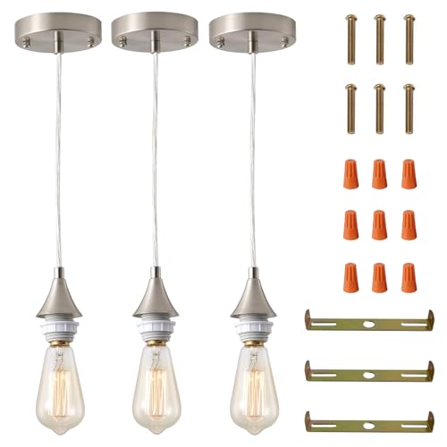 Vintage Brushed Nickel Pendant Light Kit