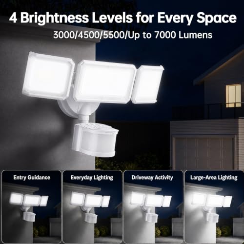 LED Security Light 240° Dual PIR 100 FT Motion Sensor Outdoor
