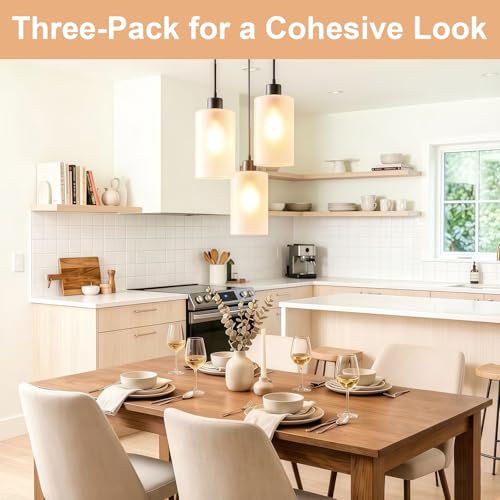 Frosted Glass Lamp Cover for Pendant Light Fixtures (3 Count)