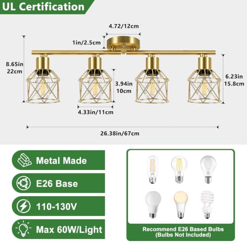 4 Lights Kitchen Light Fixtures Ceiling Mount