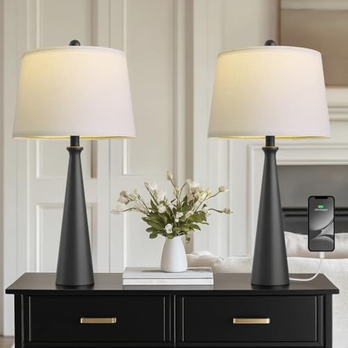 25.75" Modern Table Lamp for Bedroom Set of 2 (2 Count)
