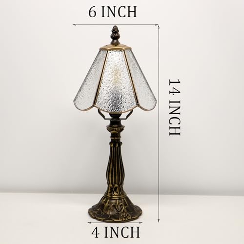 Tiffany Style Table Lamp White Diamond Stained Glass Lamp 14 Inch