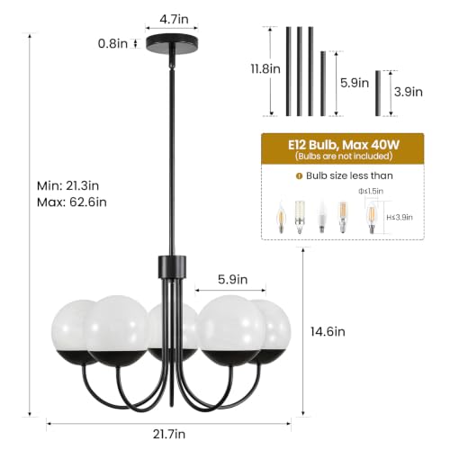 5 Light Modern Chandelier for Dining Room