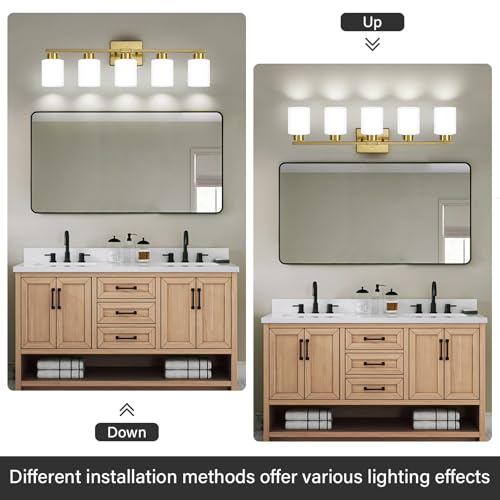 Brushed Gold Bathroom Light Fixtures Vanity Lights Over Mirror