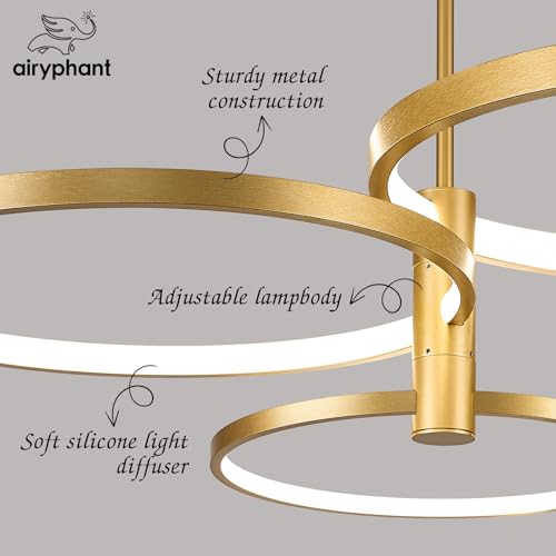 LED Ring Chandelier Modern Gold Chandellier for Dining Room 3 (3 Count)