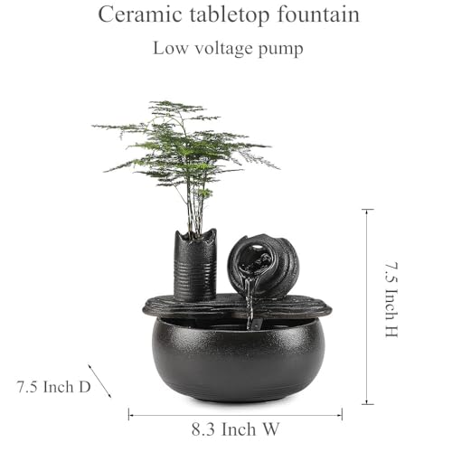 Ceramic Tabletop Fountain Water Feature Fall Indoor and Outdoor Decoration