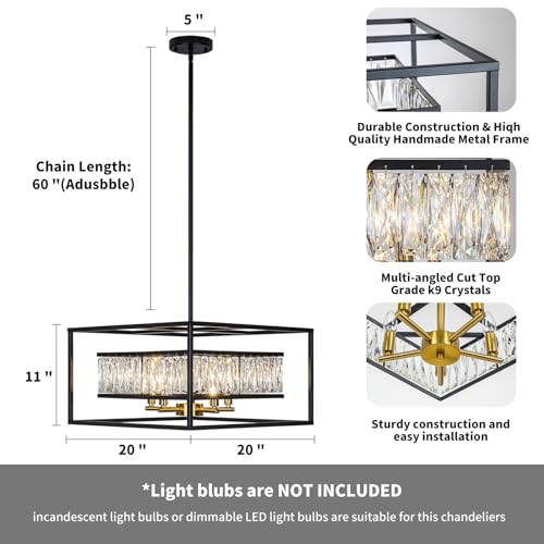 Modern Black Crystal Chandelier for Foyer Entryway