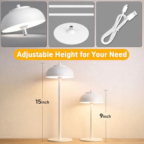 White Cordless Table Lamps (2 Count)