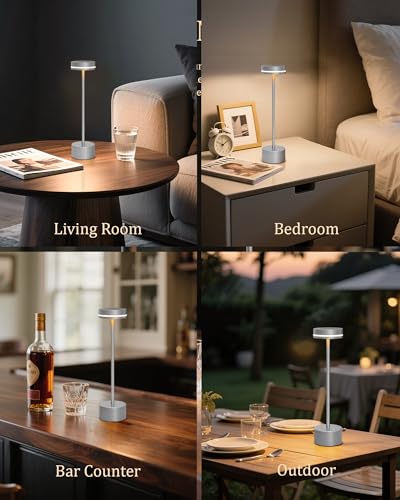 2 Pack LED Cordless Table Lamp Rechargeable (2 Count)