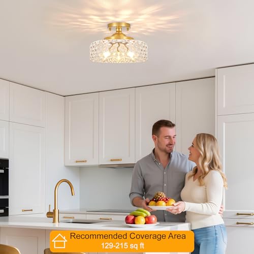 Gold Semi Flush Mount Ceiling Light