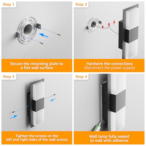 12.4 inches Outdoor Led Wall Light (2 Count)