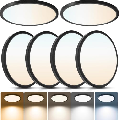 6 Pack 12in Ultra Thin LED Flush Mount Ceiling Light (6 Count)