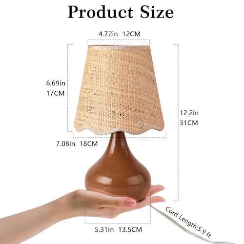 Brown Small Bedside Table Lamp for Bedroom