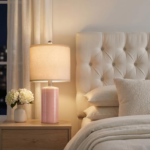 Small Table Lamps Set of 2 for Living Room 20.25" Pink Lamps Bedside Lamps (2 Count)