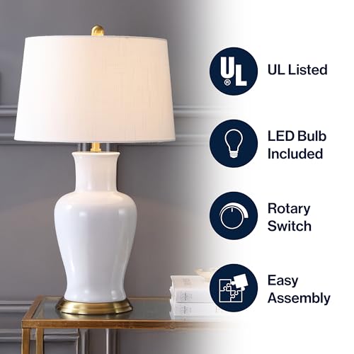 Julian Classic Ceramic Urn Metal LED Table Lamp 29"