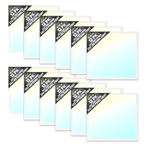 2x2 LED Flat Panel Light Drop Ceiling Office Fixture (12 Count)