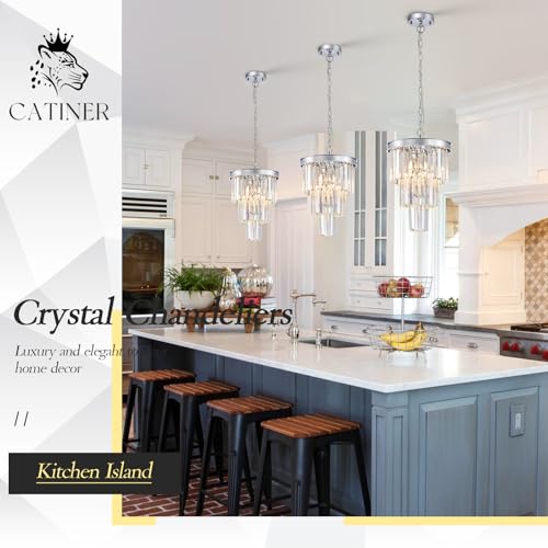 12" Modern Crystal Chandeliers (3 Count)