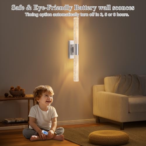 Battery Operated Wall Sconces Set of 2