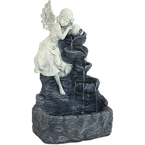 Sunnydaze 29" Angel Falls Solar Water Fountain with LED Lights