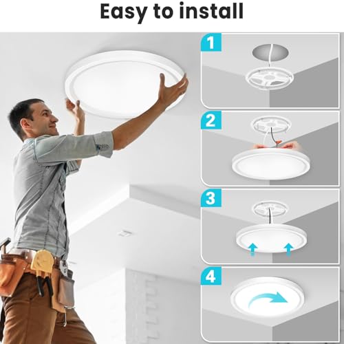 12 inch Flush Mount LED Ceiling Light Fixture (2 Count)