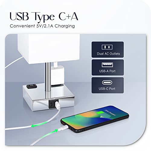 Bedside Lamp with USB Ports