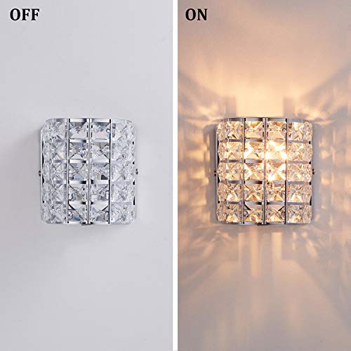 Modern Chrome Crystal Wall Sconces