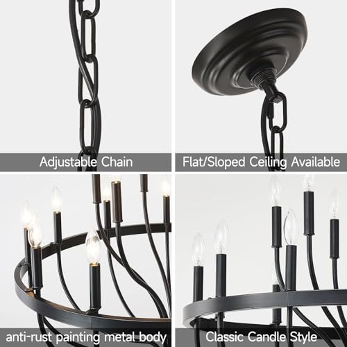32 Inch Black Farmhouse Chandelier 18
