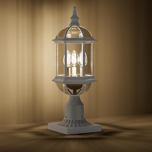 3 Light Outdoor Post Lights White Lamp Post Light Fixture