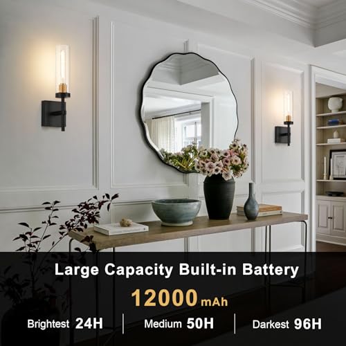 Wireless Wall Sconces with Remote Control (2 Count)